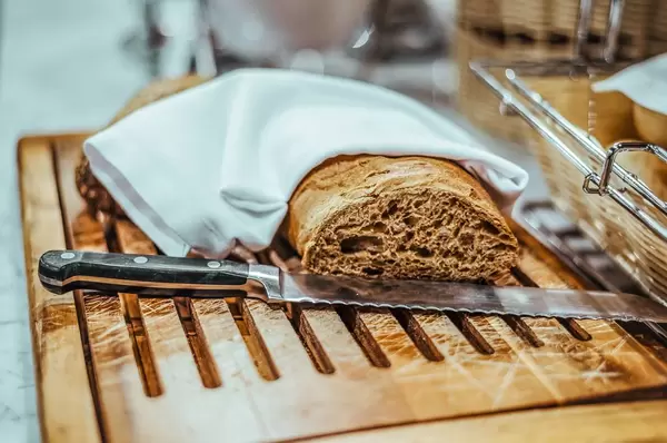 Fresh Bread with Knife