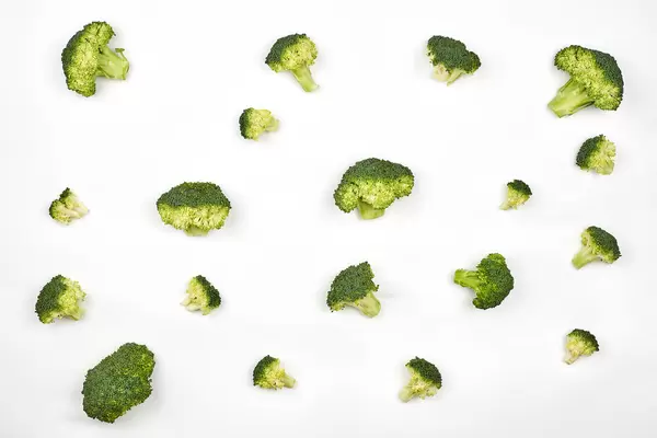 Fresh broccoli on white background
