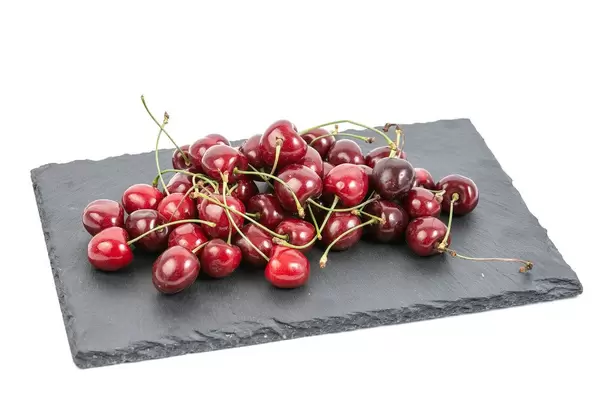Fresh Cherries on the Stone Tray