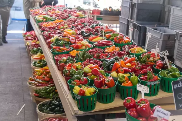 Fresh Colorful Vegetable Stall at the Market  (Flip 2019)