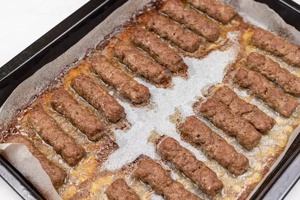 Fresh Kebabs on the baking tray