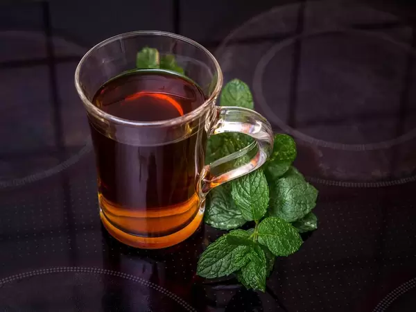 Fresh mint tea on the hotplate  Flip 2019