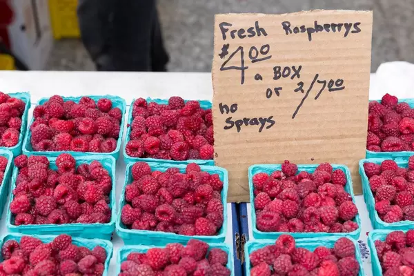 Fresh raspberry at City Market in Chicago