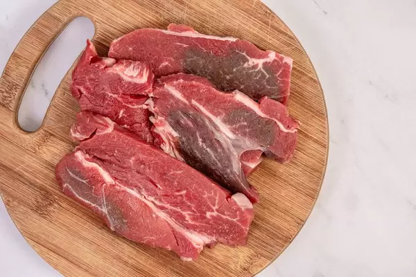 Fresh Raw Beef on the wooden board (Flip 2019)