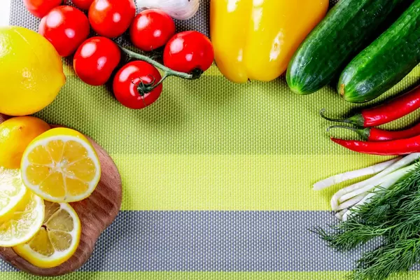 Fresh raw vegetables background