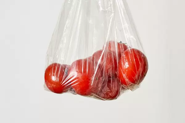 Fresh red tomatoes in the package