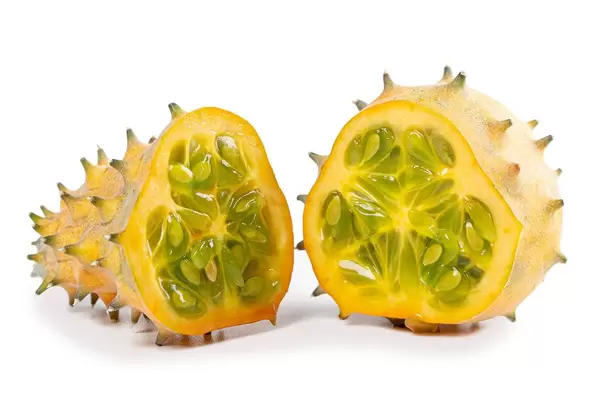 Fresh ripe Kiwano cut into halves