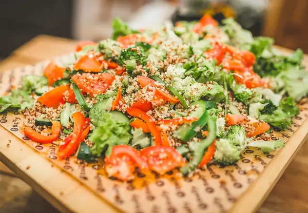 Fresh Salad With Veggies Close Up