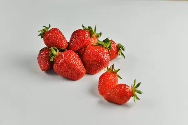 Fresh spring Strawberries on a white background