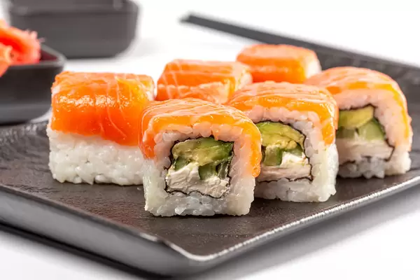 Fresh sushi philadelphia with salmon