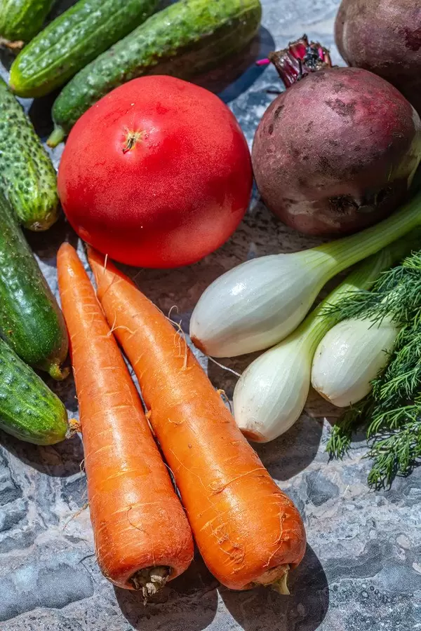 Fresh vegetables with dill. Top view (Flip 2019)
