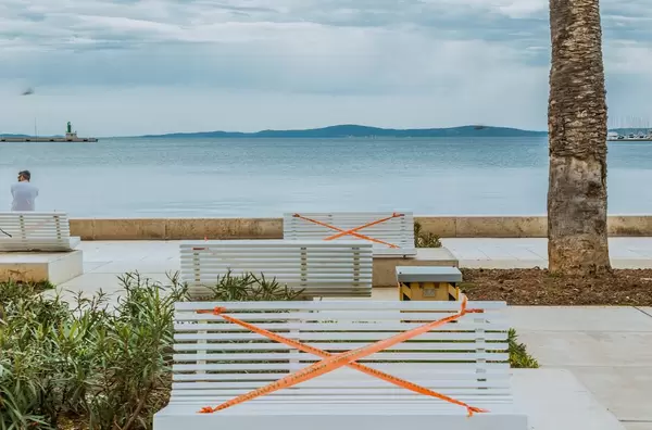 Freshly painted bench