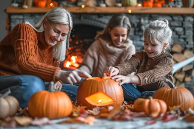 Freudige Kürbis-Dekoration für den Herbst
