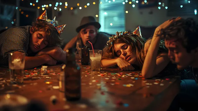 Freunde schlafen nach einer ausgelassenen Party