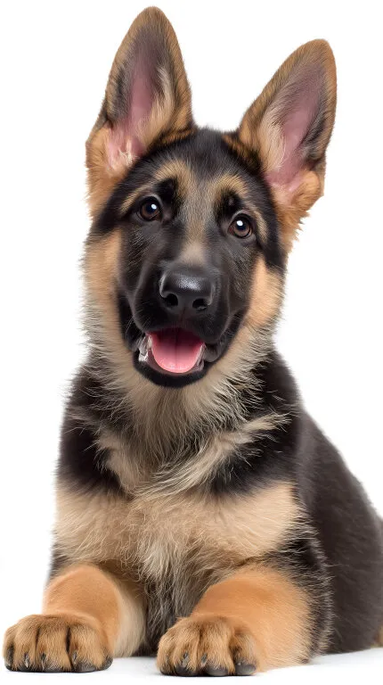 Freundlicher deutscher Schäferhund mit freudiger Ausstrahlung