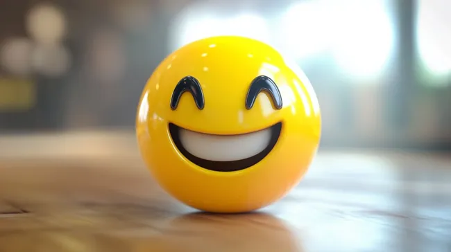 Freundliches 3D-Emoji mit breitem Lächeln