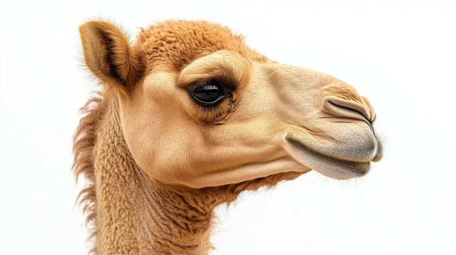 Freundliches Kamelporträt mit markanten Augen