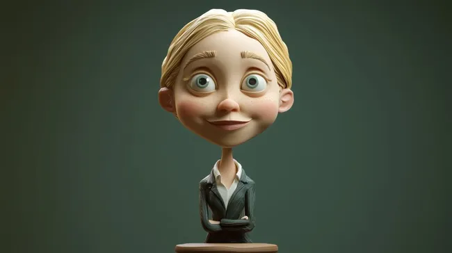 Freundliches Karikatur-Portrait einer jungen Frau