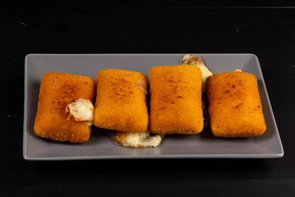 Fried Cheese with Melting Cheese on the plate