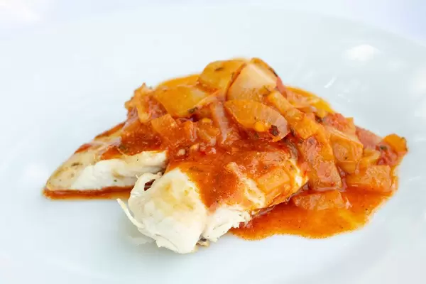 Fried Chicken Meat with Tomato Sauce on the plate (Flip 2019)