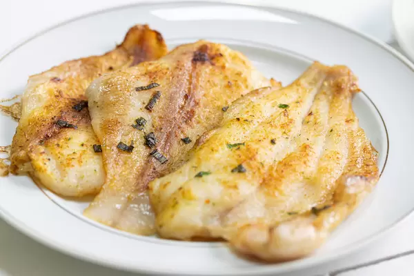 Fried Chicken white meat served on the plate
