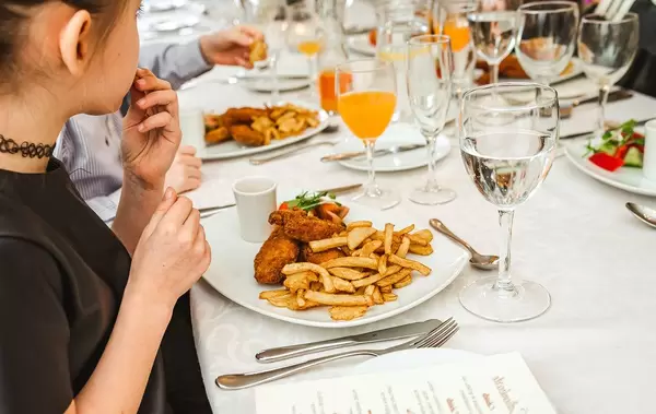 Fried Chicken With Fries Dish On The Restaurant (Flip 2020)