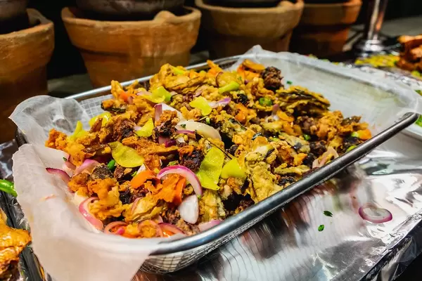 Fried eggplant with local spices