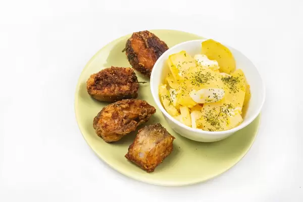 Fried Hake with Potatoe salad