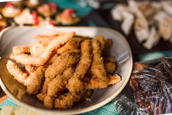 Fried Nugget Slices On The Bowl