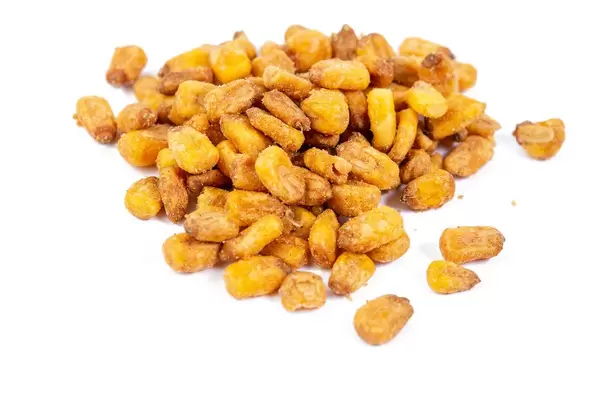 Fried Salty Corn above white background