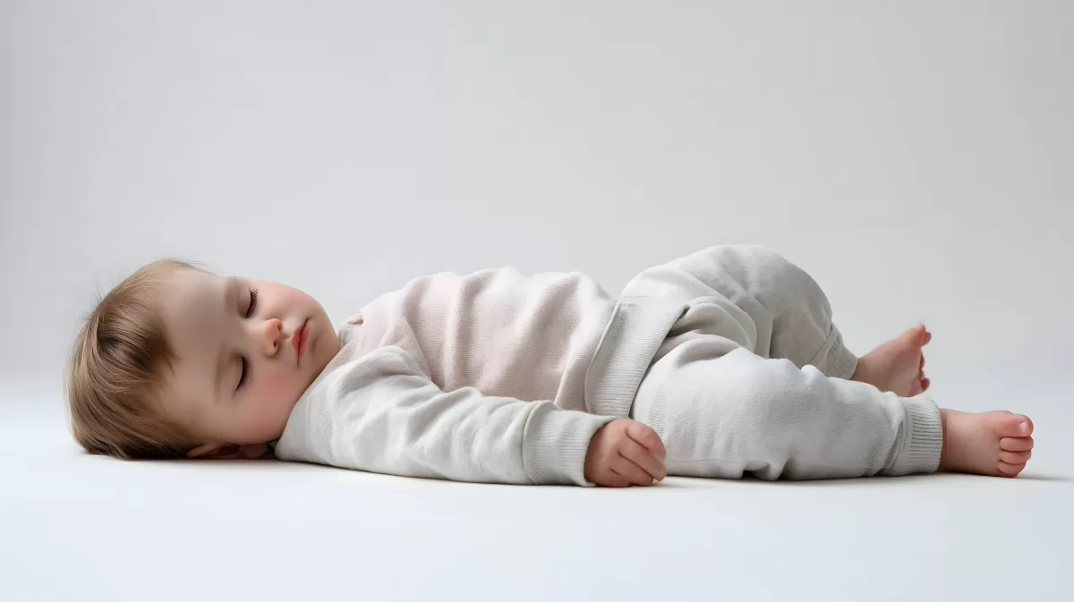 Friedlich schlafendes Baby auf weißem Grund