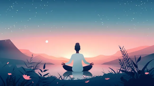 Friedliche Meditationsszene in den Bergen