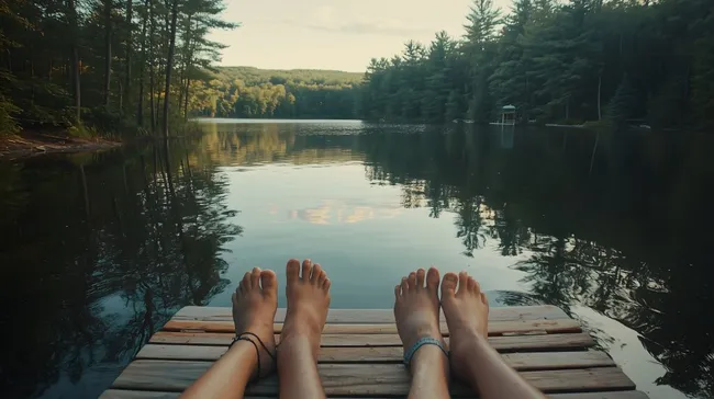 Friedlicher Moment auf dem Steg am See