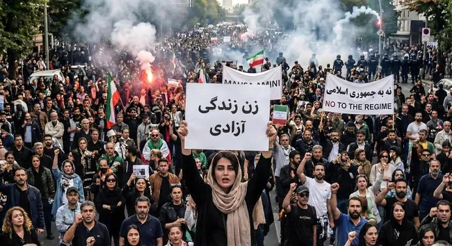 Friedlicher Protest für Freiheit und Menschenrechte im Iran