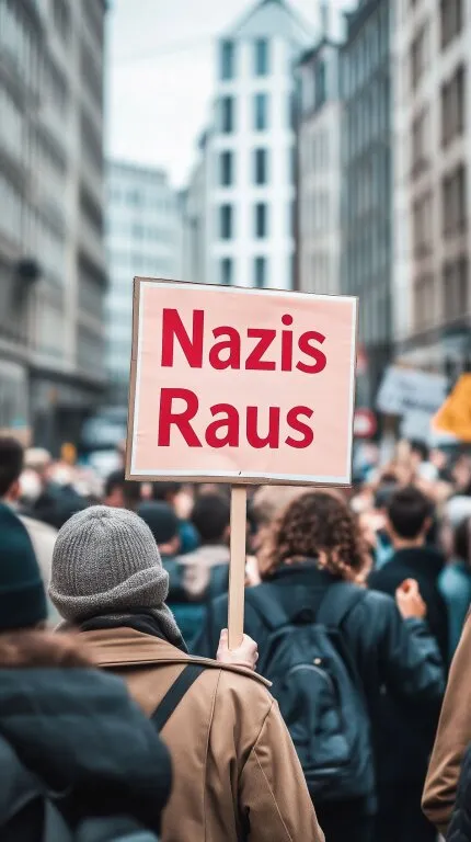 Friedlicher Protest gegen Faschismus in Großstadt