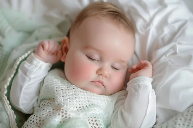 Friedliches Babyschlaf in zarten Pastelltönen