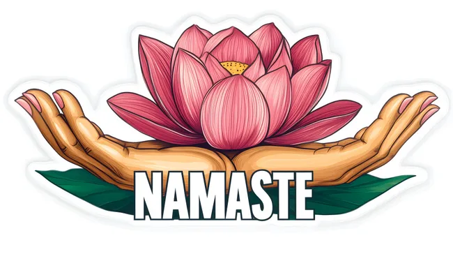 Friedvolle Lotus-Hände in Nahaufnahme