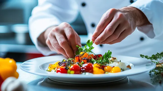Frisch angerichteter Tomatensalat mit Kräutern