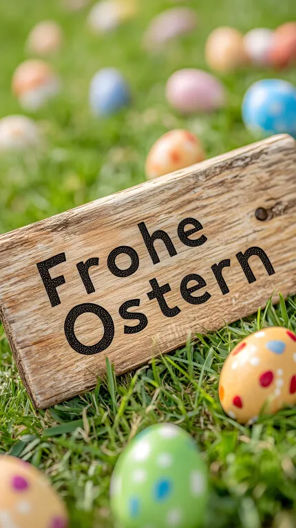 Frisch dekorierte Osterdeko auf Wiese