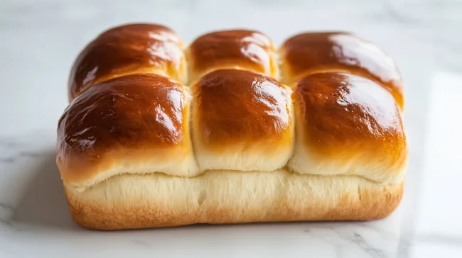 Frisch gebackene Brioche-Brötchen mit glänzender Kruste