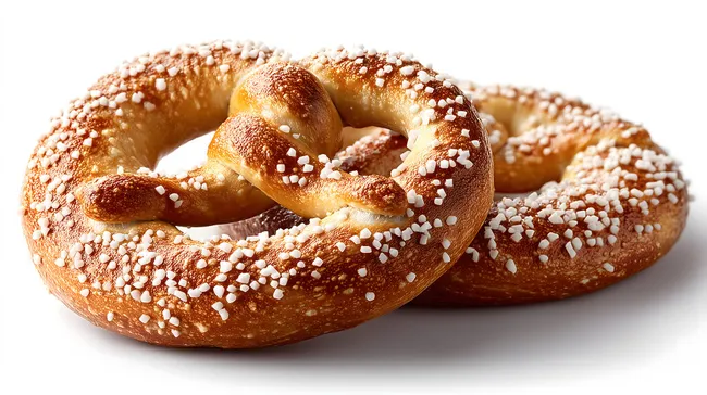 Frisch gebackene, gezuckerte Laugenbrezeln