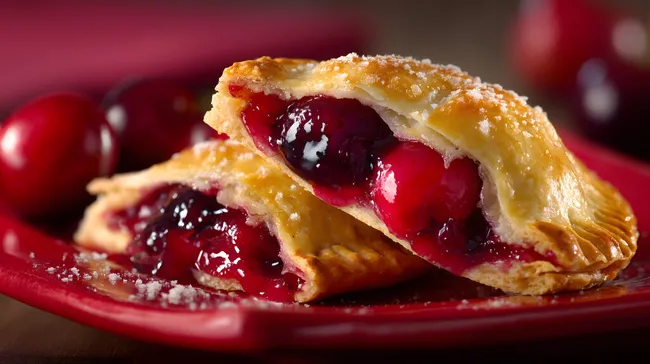 Frisch gebackene Kirschpastete mit saftiger Füllung