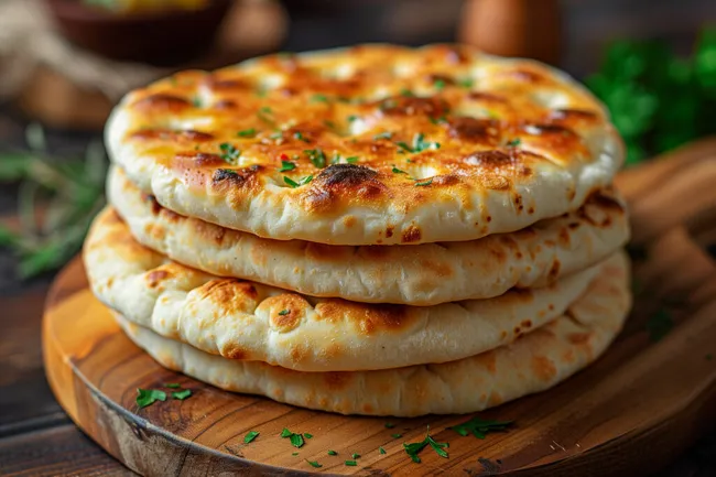 Frisch gebackene orientalische Fladenbrote