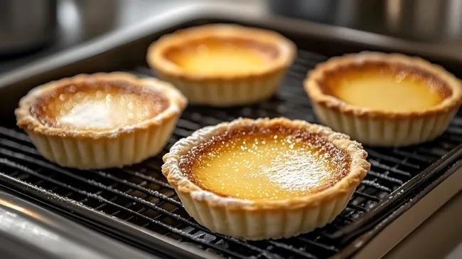 Frisch gebackene Zitronentörtchen mit Zuckerguss