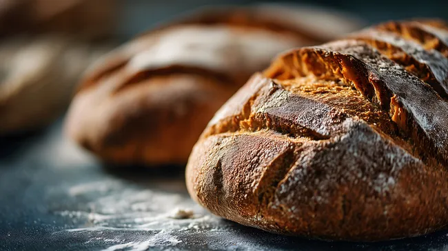 Frisch gebackenes Bauernbrot mit knuspriger Kruste