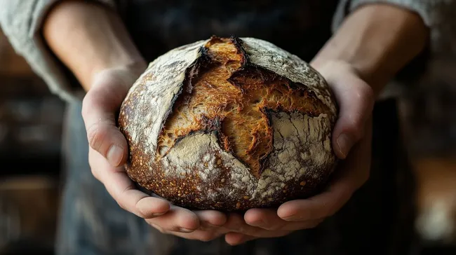 Frisch gebackenes Brot in rustikaler Optik