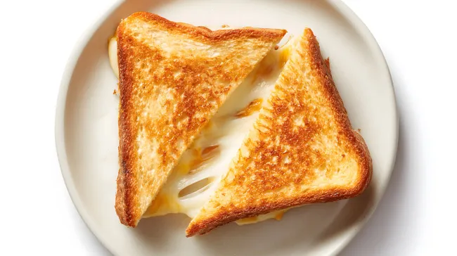 Frisch gebackenes Käsetoast mit geschmolzenem Käse