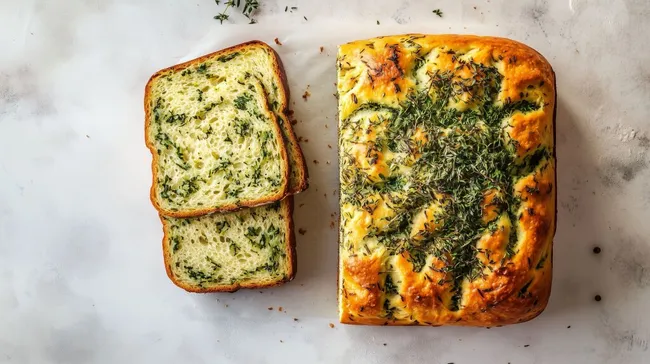 Frisch gebackenes Kräuterbrot mit knuspriger Kruste kostenlos herunterladen