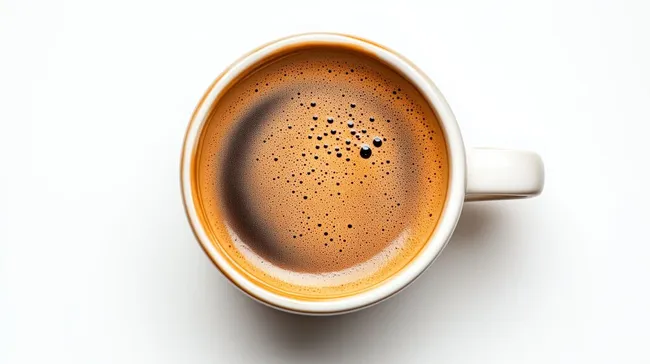 Frisch gebrühter Kaffee mit geschäumter Crema