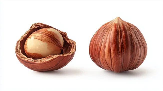 Frisch geerntete Haselnüsse im rustikalen Stil